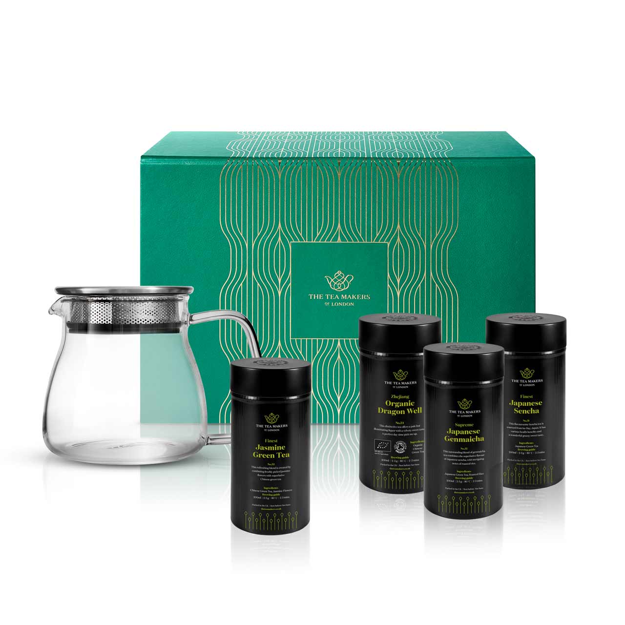 Einfaches Glas-Teekannen- und Teegeschenk