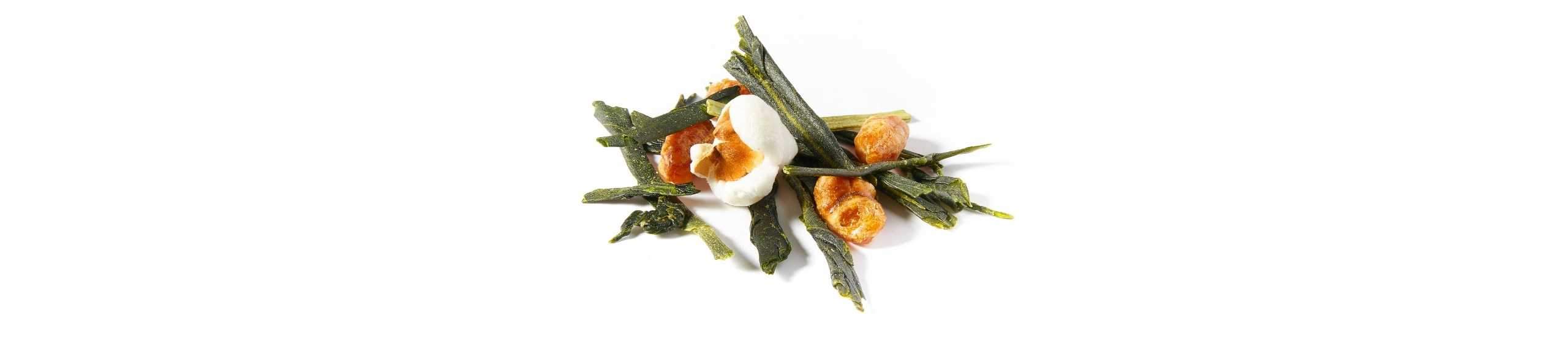 A collection of award-winning japanese Genmaicha tea leaves