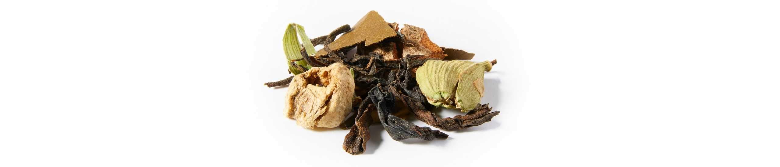 A pile of warming Indian Masala Chai loose leaf tea