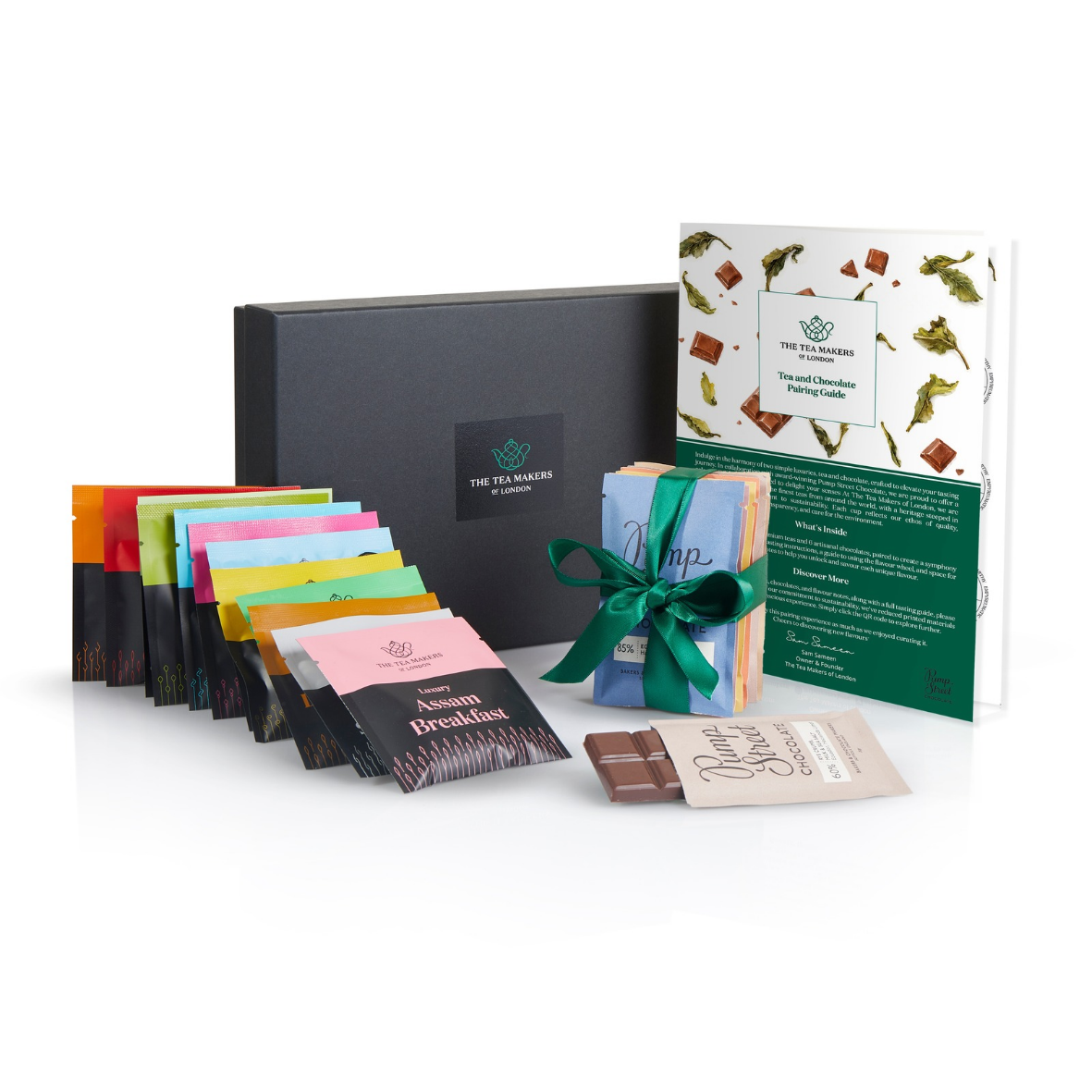Geschenkset mit Schokolade und Tee