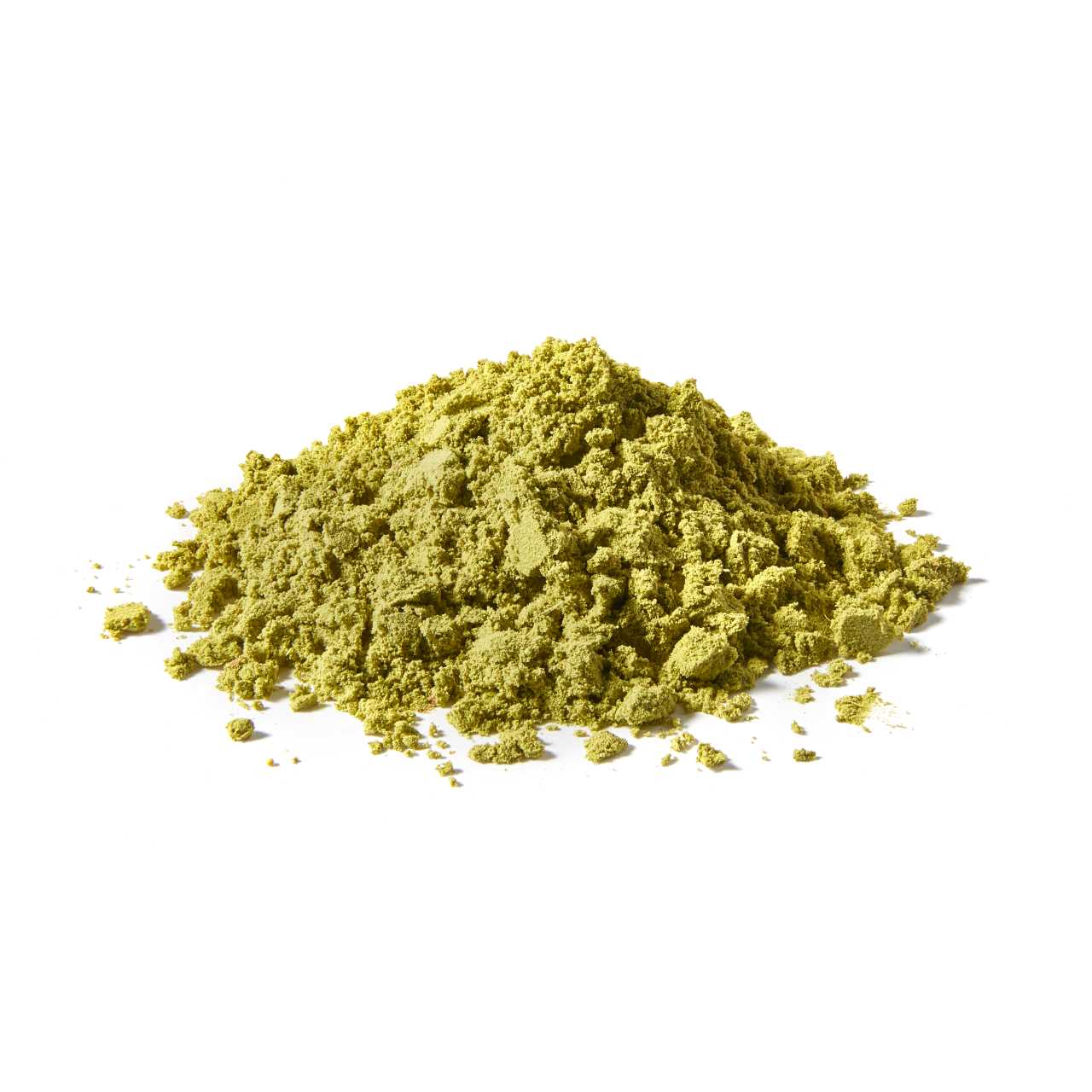 A pile of Creamy Matcha Latte Mix powder